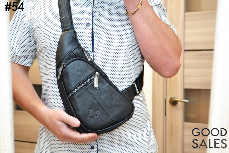 Vīriešu ādas krušu soma #54