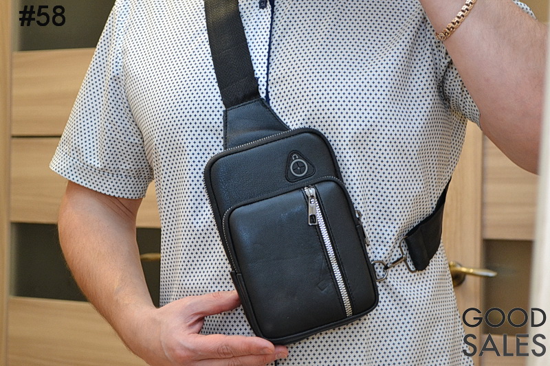 Ādas somas, melna krāsa #58